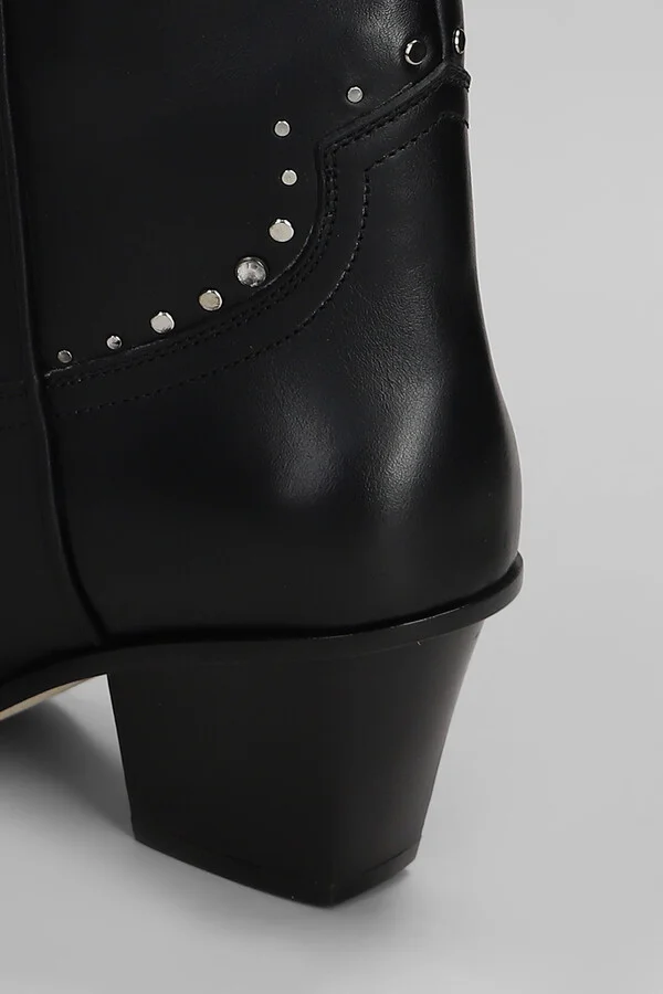 Janice Boot 60 Texan Boots In Black Leather - Image 5