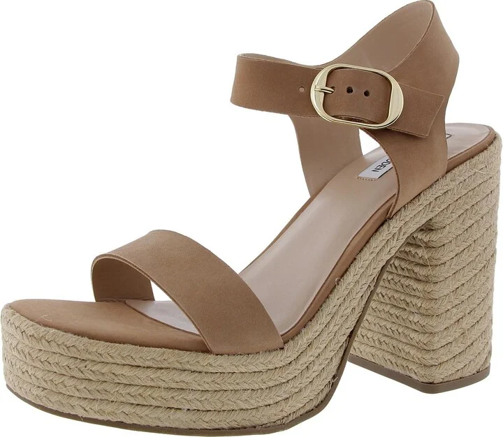 Janice Womens Woven Nubuck Platform Sandals