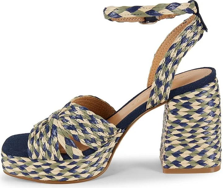 Janie 100MM Woven Raffia Sandals - Image 4
