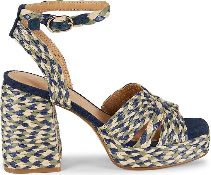 Janie 100MM Woven Raffia Sandals