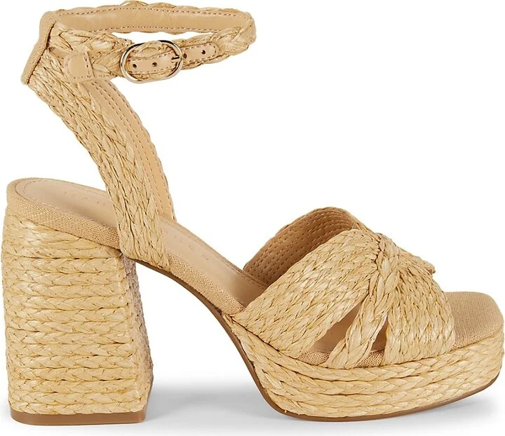Janie 100MM Woven Raffia Sandals
