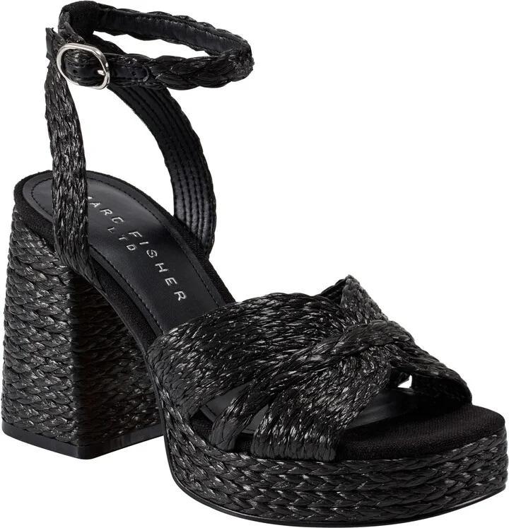 Janie Raffia Ankle Strap Platform Sandal