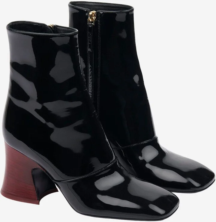 Janis Ankle Boots With Glossy Leather Heel - Image 2