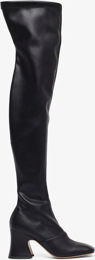 Janis black leatherover knee boots