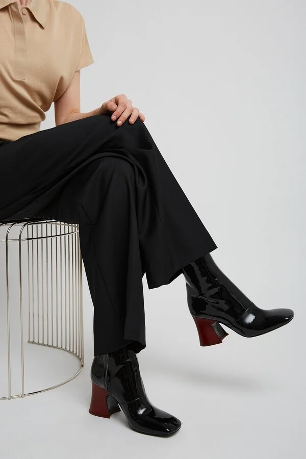 Janis black patent ankle boots - Image 2