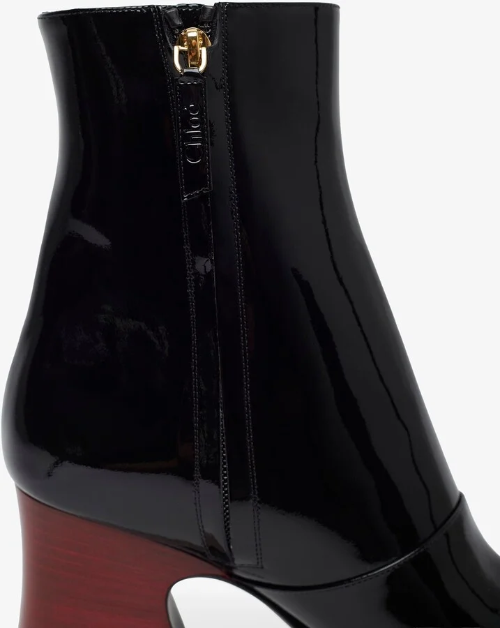 Janis black patent ankle boots - Image 4