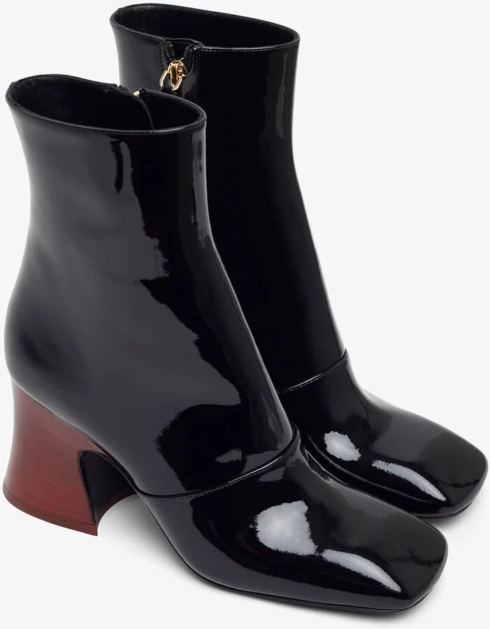 Janis black patent ankle boots - Image 5