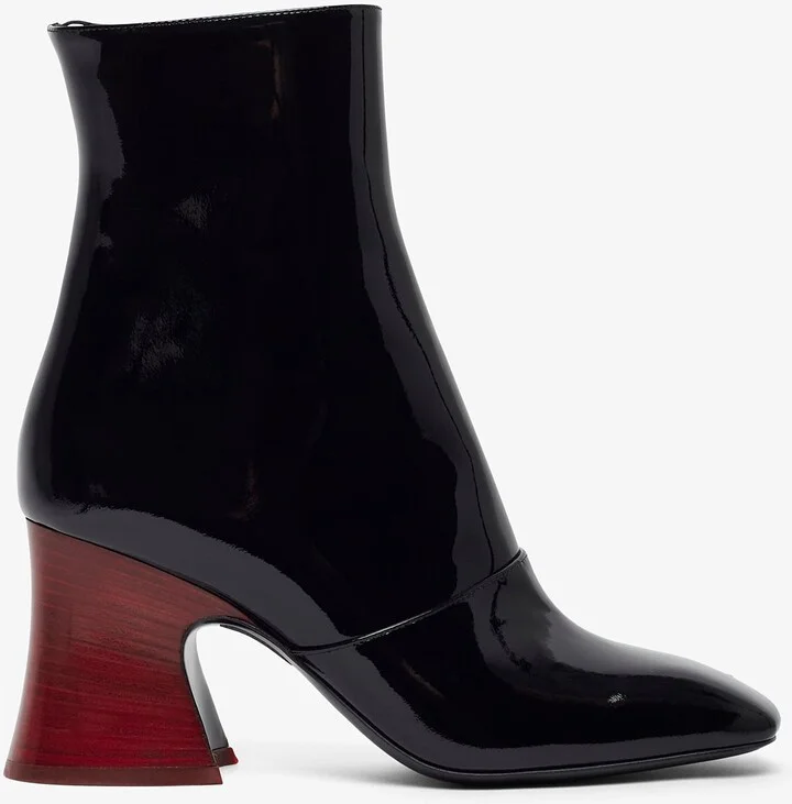 Janis black patent ankle boots