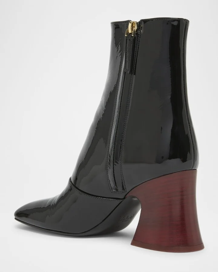 Janis Patent Leather Booties - Image 3
