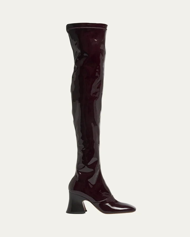Janis Patent Leather Over-The-Knee Boots
