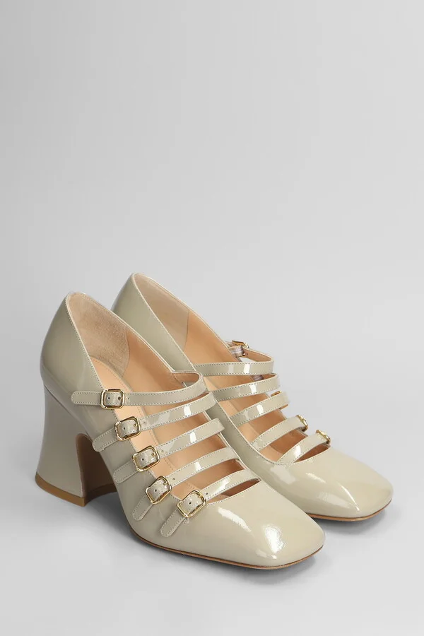 Janis Pumps In Taupe Patent Leather - Image 2