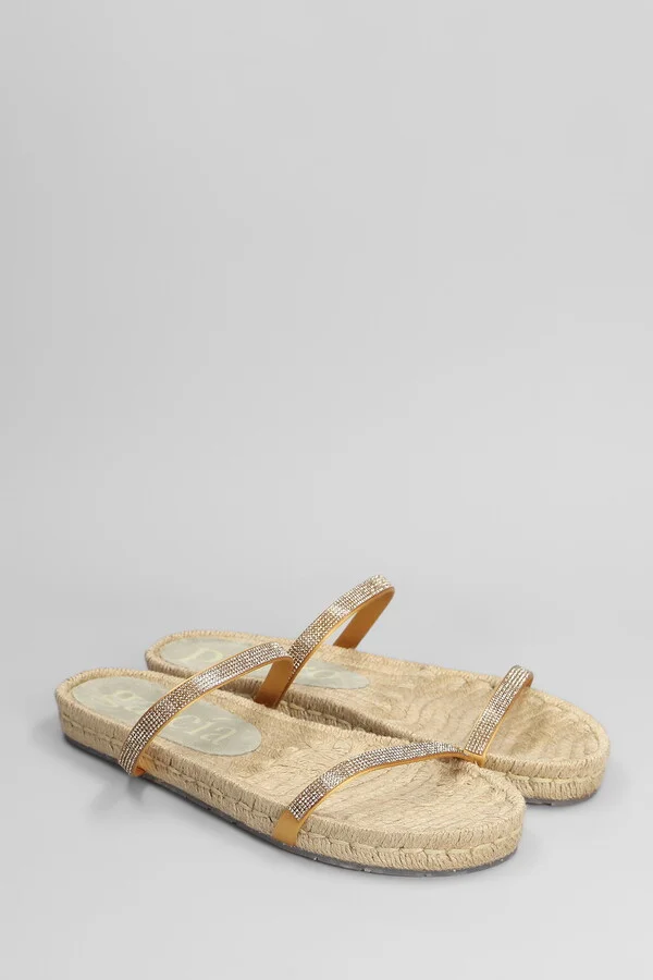 Janna Flats In Gold Satin - Image 2