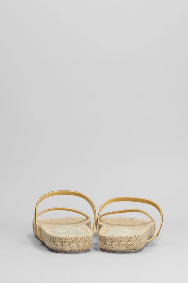 Janna Flats In Gold Satin - Image 4