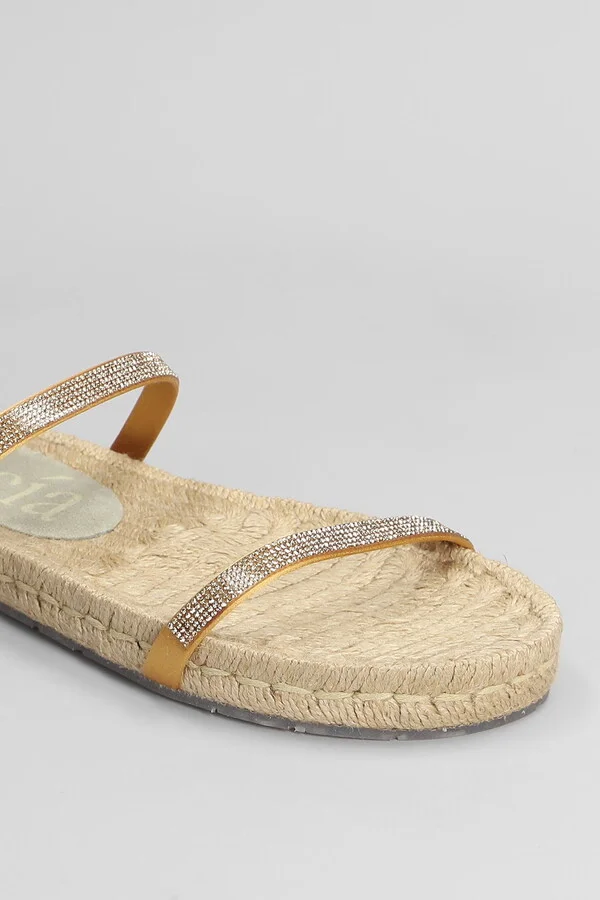 Janna Flats In Gold Satin - Image 5