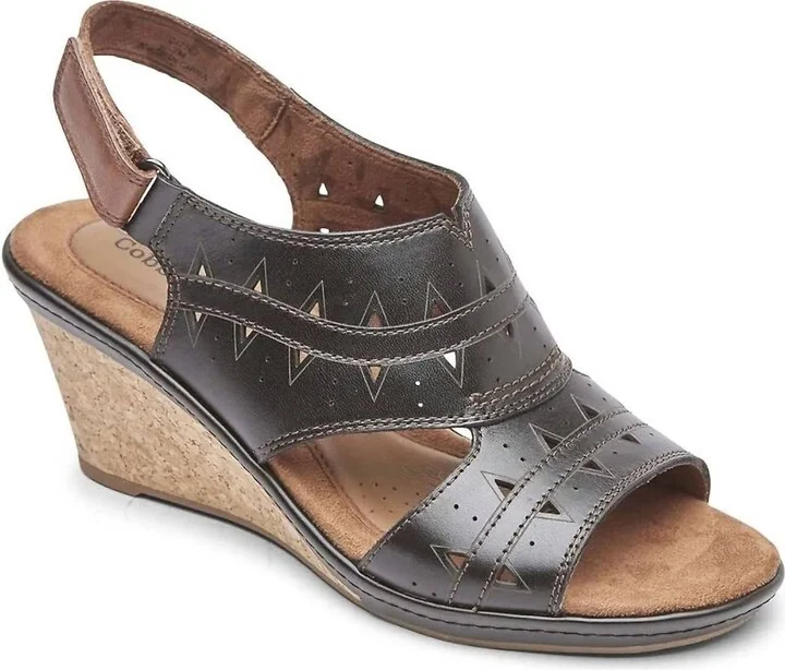 Janna Perf Sling Sandal In Black