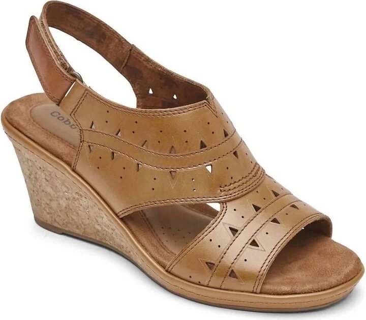 Janna Perf Sling Sandal In Tan