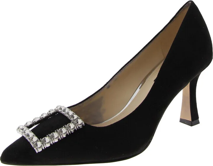 Jaquee 2 Womens Faux Suede Rhinestone Pumps