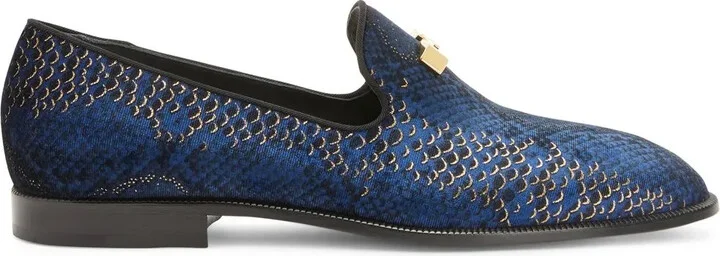 Jareth snakeskin-print loafers