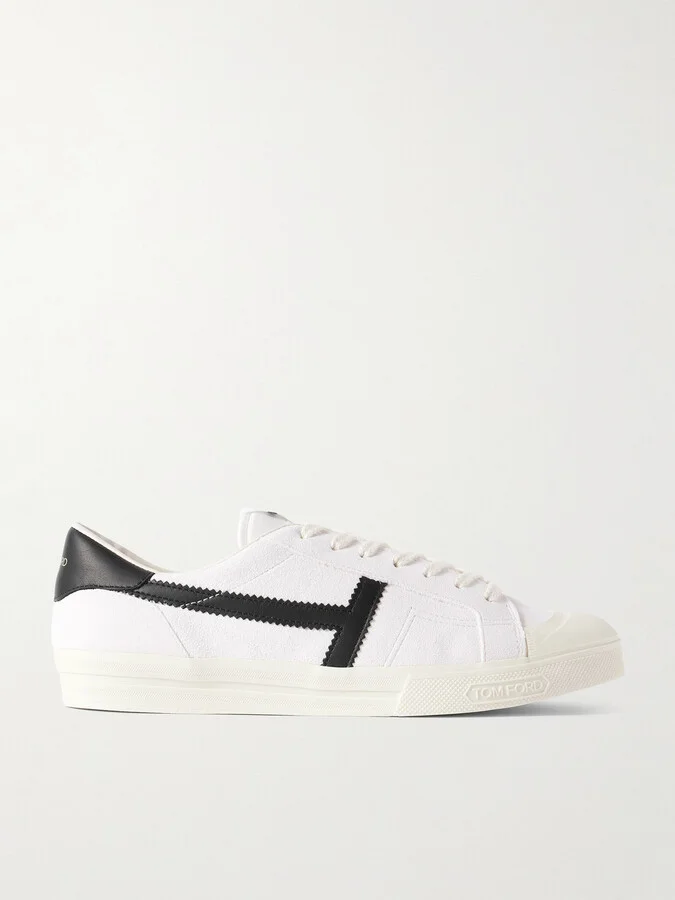 Jarvis Leather and Rubber-Trimmed Suede Sneakers