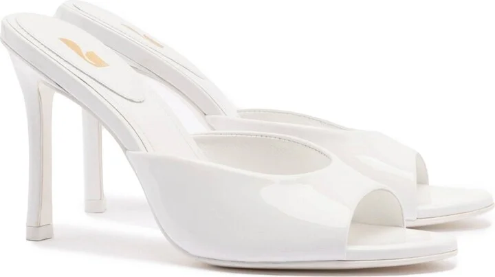 Jasmine Hi Mule In White Leather - Image 2