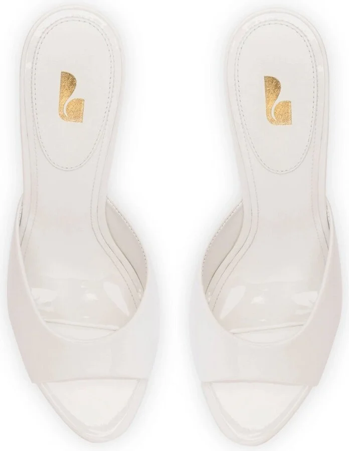 Jasmine Hi Mule In White Leather - Image 3