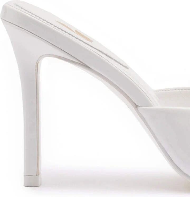 Jasmine Hi Mule In White Leather - Image 4