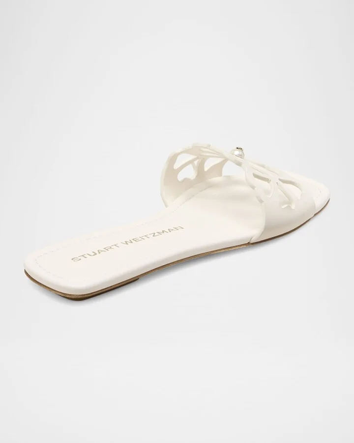 Jasmine Leather Cutout Flat Slide Sandals - Image 5