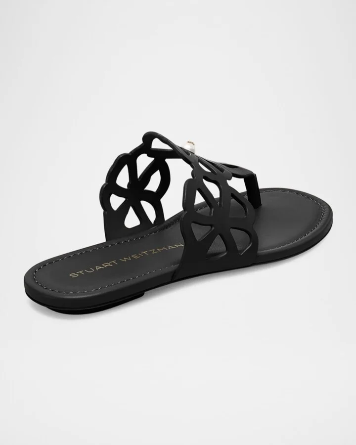 Jasmine Leather Cutout Thong Sandals - Image 2