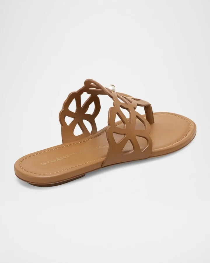 Jasmine Leather Cutout Thong Sandals - Image 3