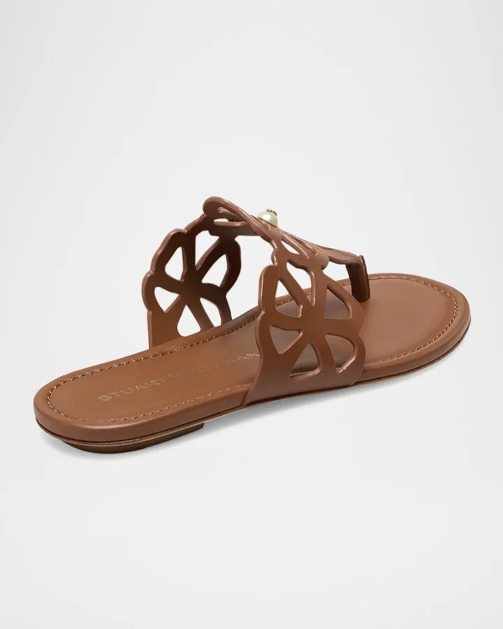 Jasmine Leather Cutout Thong Sandals - Image 5
