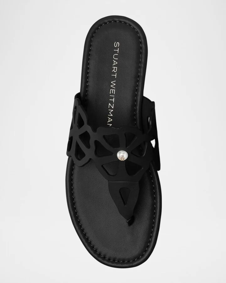 Jasmine Leather Cutout Thong Sandals - Image 8
