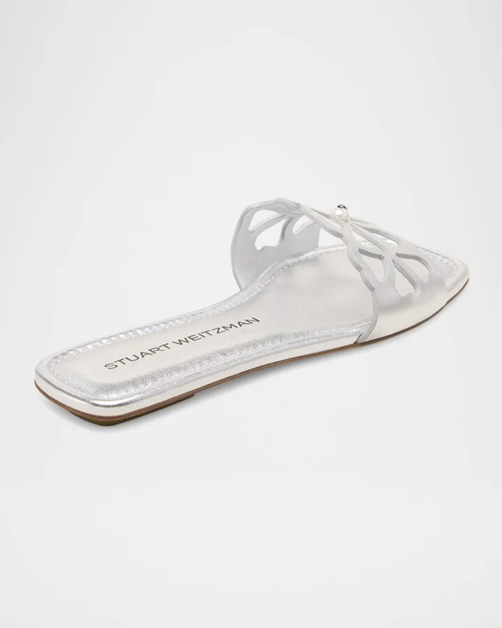 Jasmine Metallic Cutout Flat Slide Sandals - Image 4