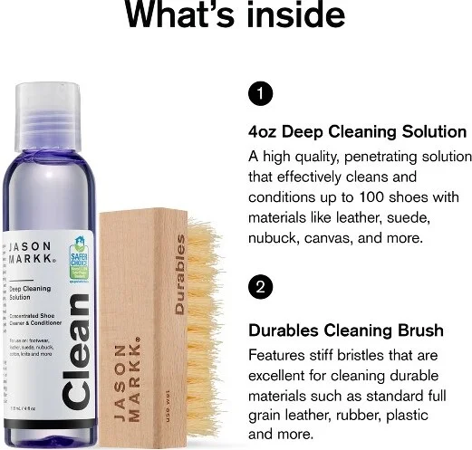 Jason Markk Essential Shoe Care Kit - 4 oz. Premium Shoe Cleaner & Standard Brush - Image 2