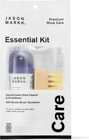 Jason Markk Essential Shoe Care Kit - 4 oz. Premium Shoe Cleaner & Standard Brush
