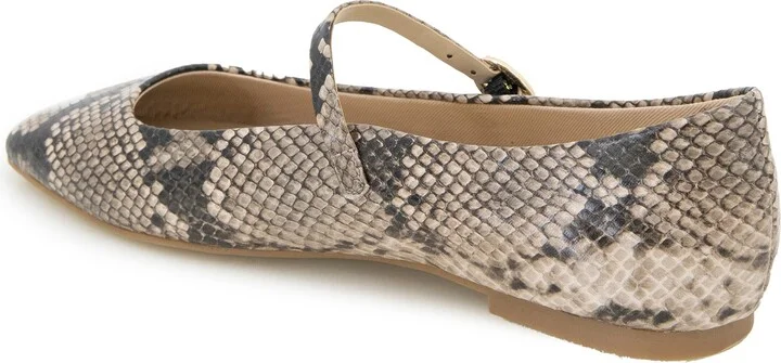 Jasper Snakeskin Embossed Mary Jane Flat - Image 2