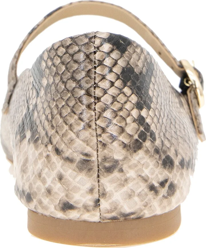 Jasper Snakeskin Embossed Mary Jane Flat - Image 7
