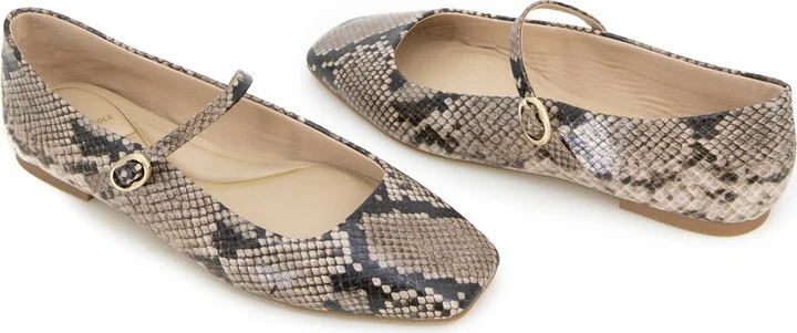 Jasper Snakeskin Embossed Mary Jane Flat - Image 8
