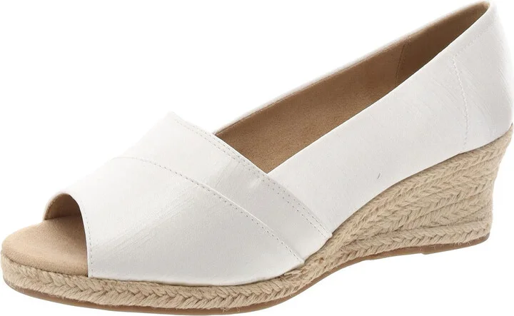 Jasper Womens Cushioned Footbed Peep Toe Wedge Heels