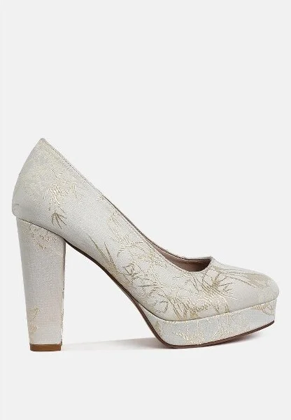 Jastour Platform Block Heel Pumps Women