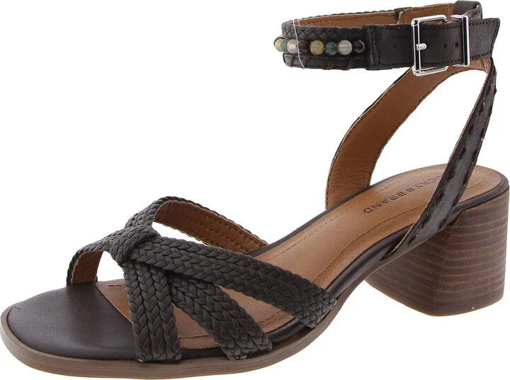 Jathan Womens Beaded Leather Block Heel