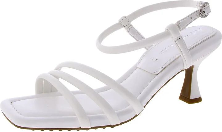 Javiona Womens Faux Leather Square Toe Heels