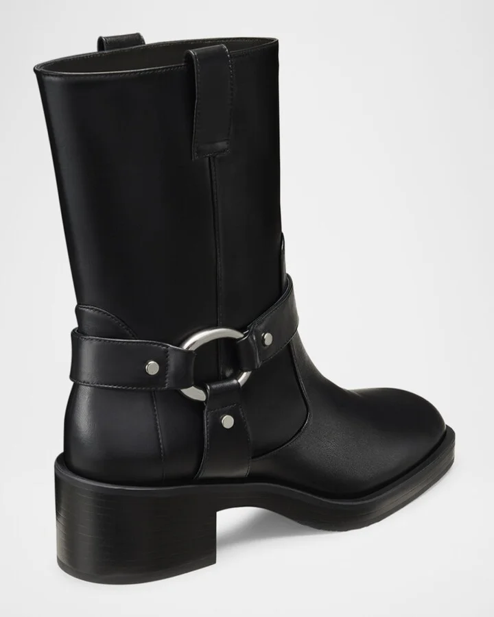 Jax Harness Leather Moto Booties - Image 2