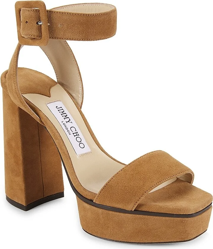 Jax Heel 115MM Suede Platform Block-Heel Sandals - Image 2