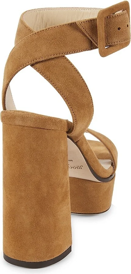 Jax Heel 115MM Suede Platform Block-Heel Sandals - Image 3