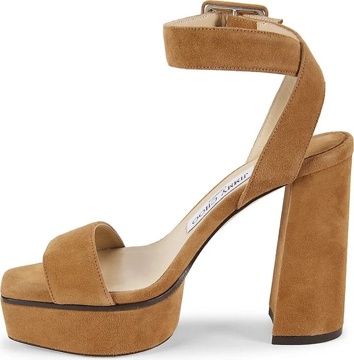 Jax Heel 115MM Suede Platform Block-Heel Sandals - Image 4