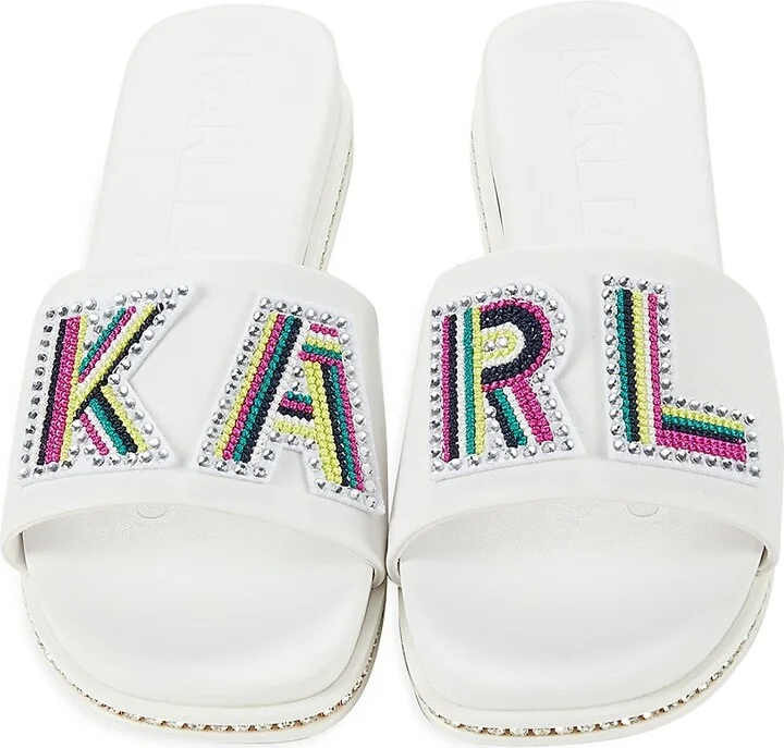 Jaxine Embellished Platform Slides - Image 5