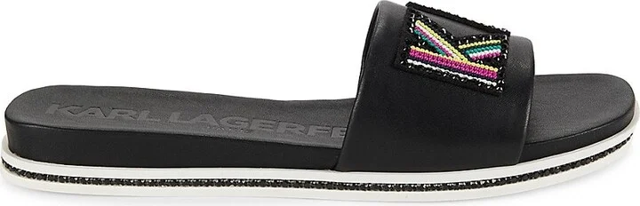Jaxine Embellished Platform Slides