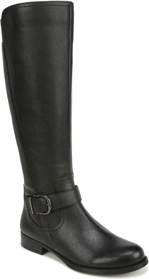 JAYA Womens Zipper Leather Knee-High Boots