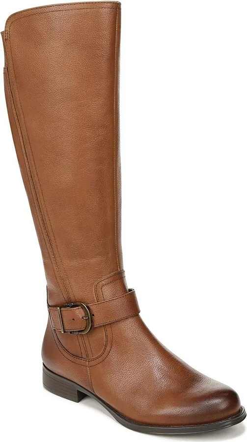 JAYA Womens Zipper Leather Knee-High Boots