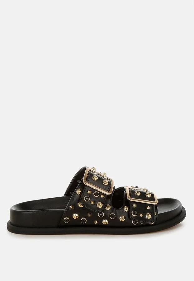 Jayata Metallic Stud Embellished Sliders - Image 7
